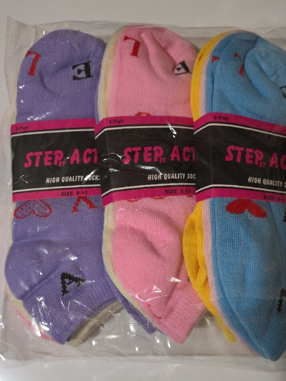 Kids Low Cut  Socks 12 Pack — Purple, Pink, Blue & Yellow - Picture 3 of 5